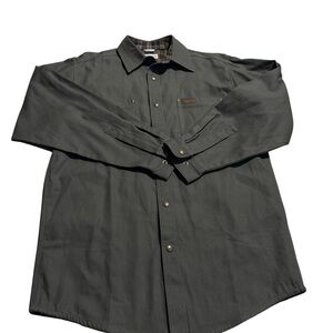 Carhartt Gray Casual Button Down Shirt Flannel Heavy Shirt